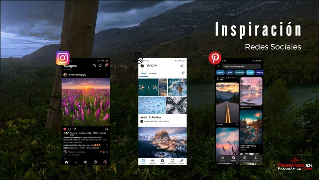 Ejemplo de redes sociales inspiradoras para encontrar la inspiración en fotografía de paisaje